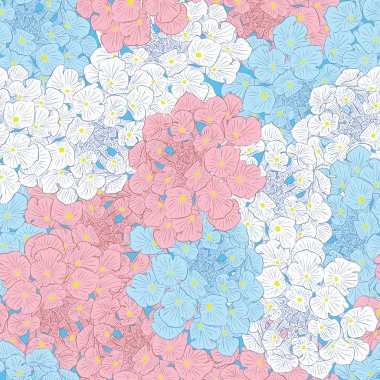 Light seamless pattern with Flowers. Floral background. Hand dra