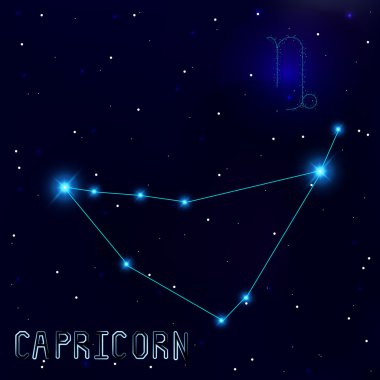 The Constellation Of Capricorn. Starry sky. Dark blue background clipart