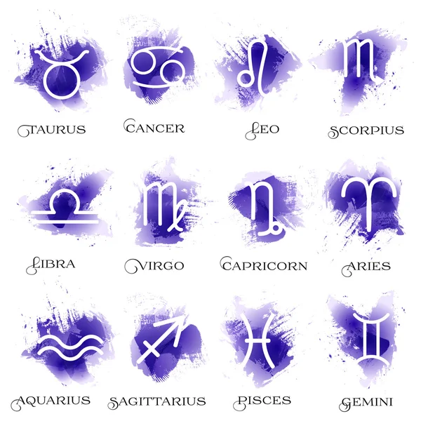 The set of the twelve zodiac signs. — Stock Vector