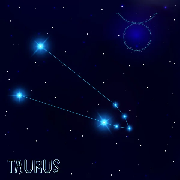 The Constellation Of Taurus. Starry sky. Dark blue background of — Stockový vektor