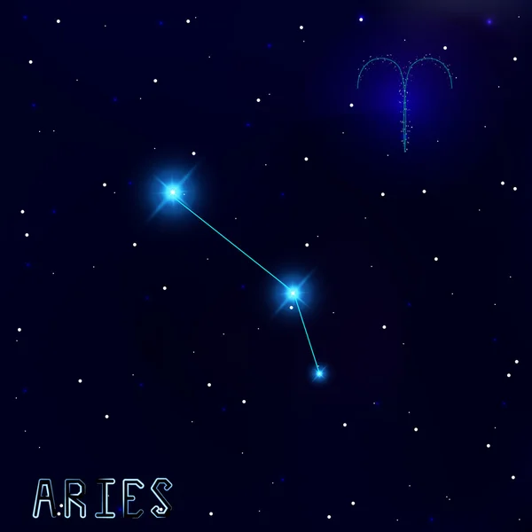 The Constellation Of Aries. Starry sky. Dark blue background of — Stok Vektör