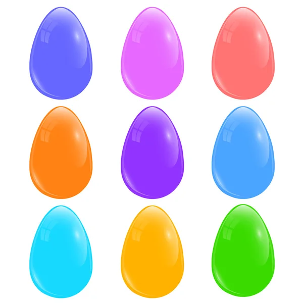 Easter eggs. A set of nine eggs bright colors. — Stock Vector