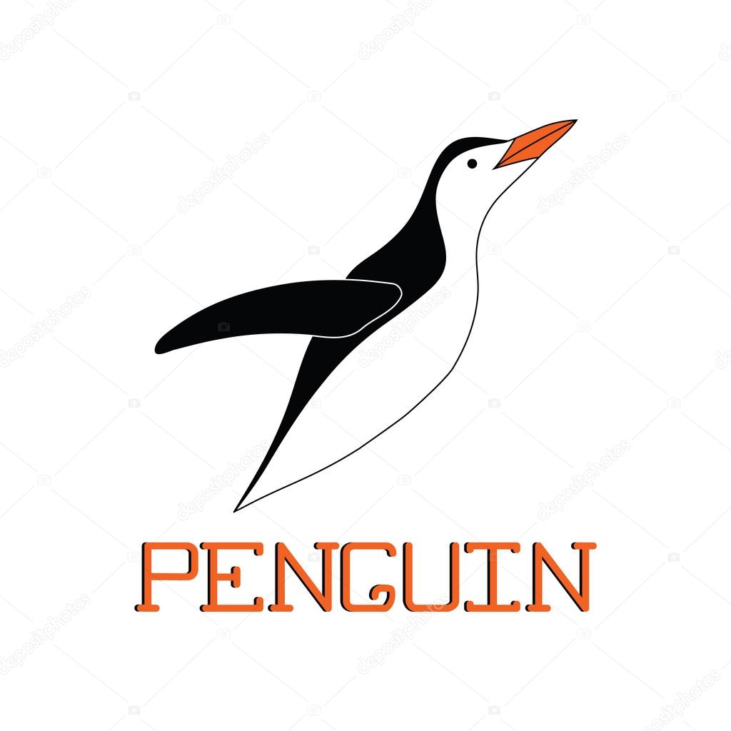 Logo Penguin Oiseaux Marins Vole Résumé Empereur Pingouin