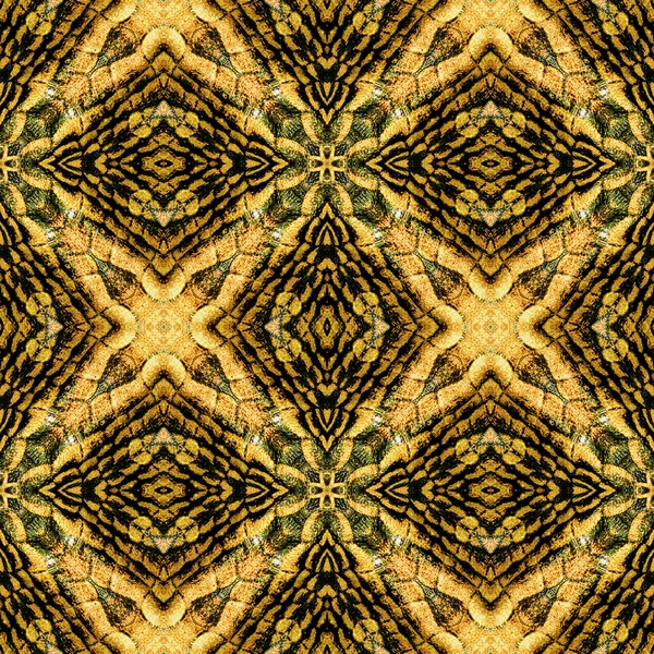 Abstract seamless orange, black and green stylized snake pattern — Stock Photo, Image