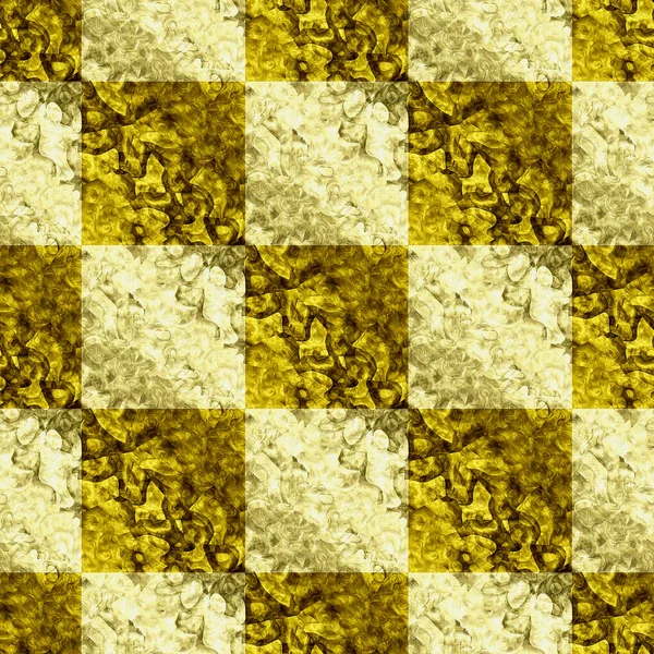 Astratto oro senza cuciture e mosaico giallo grunge pattern di quadrati — Foto Stock