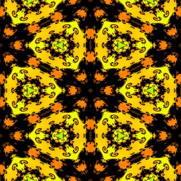 Patrón ornamental fractal caleidoscópico sin costura abstracto — Foto de Stock