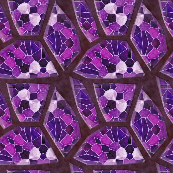 Bezszwowe bruk wzór podłogi z różowe, fioletowe i białe abstrakcyjne mozaiki — Zdjęcie stockowe