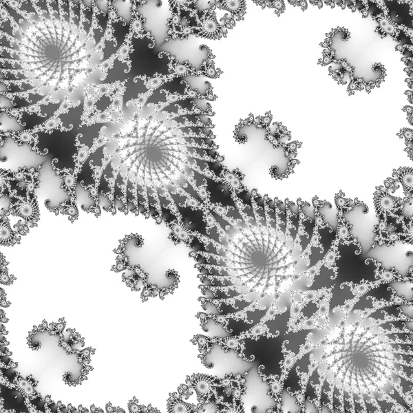 Abstract seamless black and white fractal pattern with scalloped structure — Stock Photo, Image