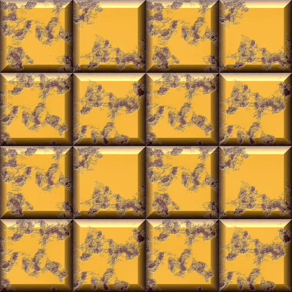 ゴールドと紫の傷正方形の抽象的なシームレスなレリーフ パターン — ストック写真