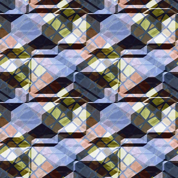 Абстрактный бесшовный рельеф мозаичных каменных блоков — стоковое фото