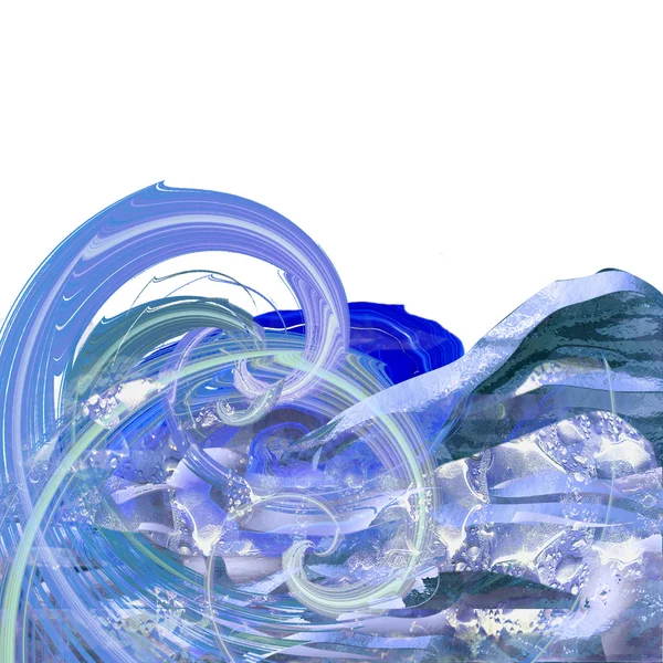 Fondo azul abstracto parecido al mar con gotas de agua — Foto de Stock