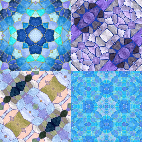 Abstrakte nahtlose kaleidoskopische Hintergrund der Glasmalerei Mosaik — Stockfoto