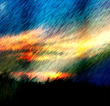 Fırtına bulutları ve sel yağmur ile dramatik gökyüzü