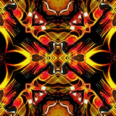 Stilize alevler ve ışınları ile dinamik Dikişsiz Infernal desen