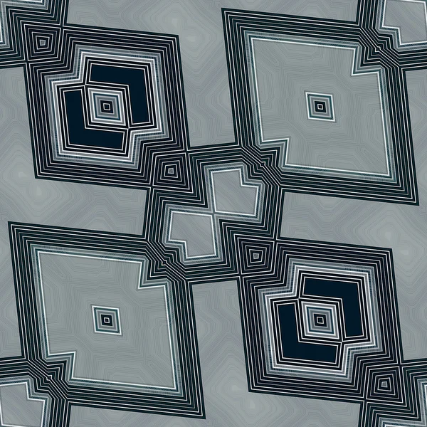 Абстрактная бесшовная технология черно-белый и серый рисунок линий и скошенный квадратов — стоковое фото