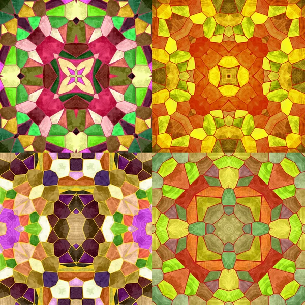 Fondo caleidoscópico sin costura abstracto de mosaico de vidrieras —  Fotos de Stock