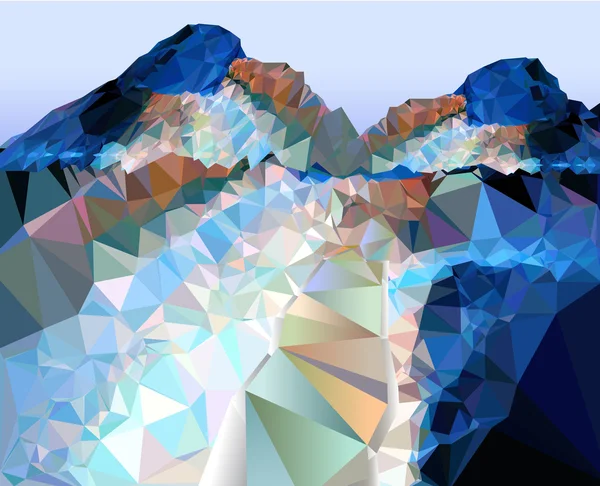 Stilize soyut dağ manzarası ile iz