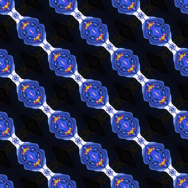 Seamless blue pattern with ornamental motifs — Stock Photo, Image