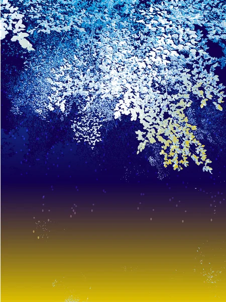 Kış arka plan ağaç ve yaprak karla kaplı