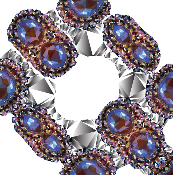 Hintergrund mit Edelsteinen aus Polygonen, die an Halsketten erinnern — Stockvektor