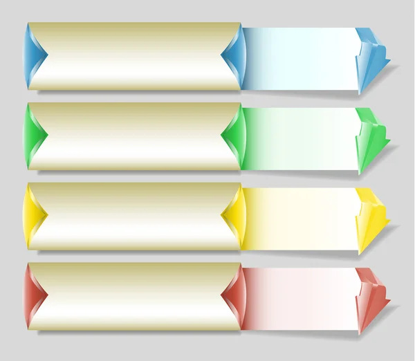 Infographic ve webdesign için oklarla kağıt afiş kümesi