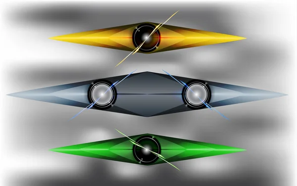 Abstracte technische objecten die lijkt op propeller vliegtuigen — Stockvector