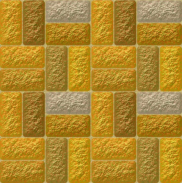 Mosaïque sans couture motif 3d de blocs d'or grossier — Photo