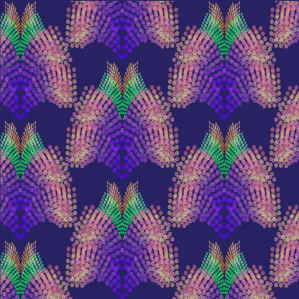 Patrón abstracto parecido a plumas de pavo real — Vector de stock