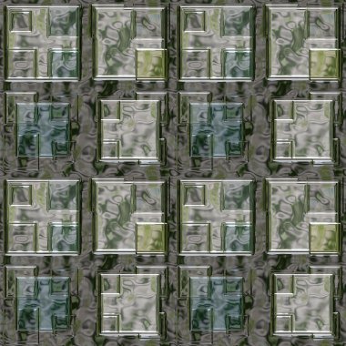 Soyut sorunsuz gümüş, mavi ve sarı mozaik desen cam