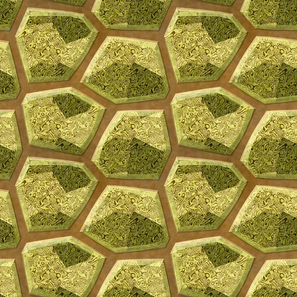 Abstracte naadloze vloer patroon van stenen met goud en groen marmeren structuur — Stockfoto