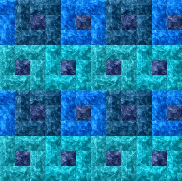 Абстрактний безшовний синій і бірюзовий зморщений візерунок квадратів — стокове фото