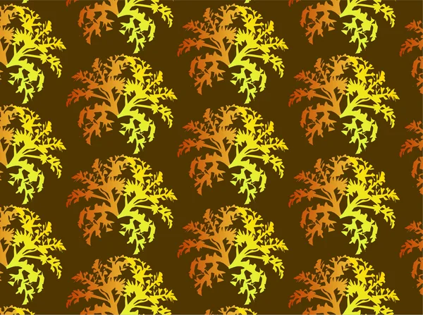 Seamless pattern of plants in autumn colors — Stock Vector