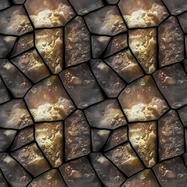 Seamless 3d relief pattern of dewy stones with water drops