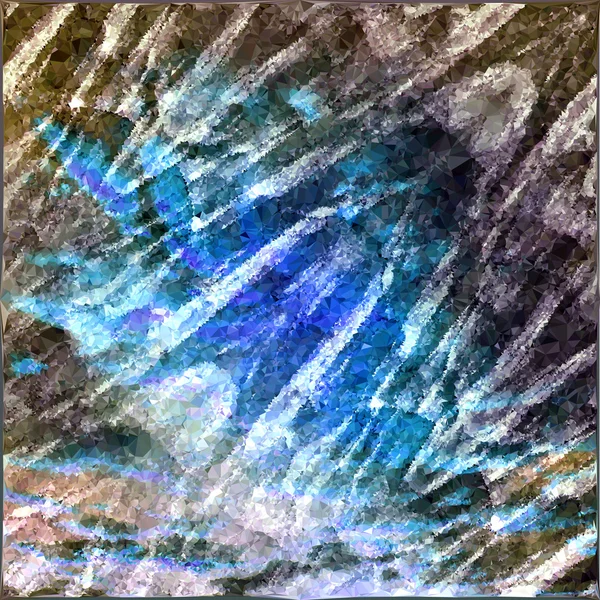 Abstracte achtergrond van kristallen en veelhoeken met een gestileerde raket — Stockvector