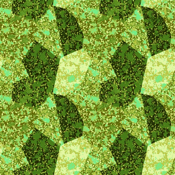无缝的抽象图案，绿色和金色大理石结构 — 图库矢量图片