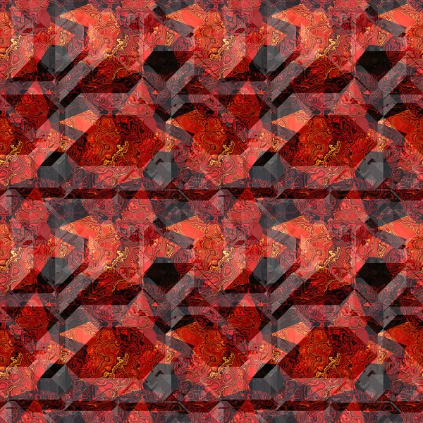 Abstraktes, nahtloses rot-schwarz gesprenkeltes Muster mit typischer Marmorstruktur — Stockfoto