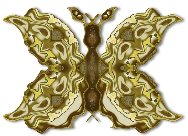 Broche vintage en métal décoratif avec papillon stylisé dans le style Art Nouveau — Photo