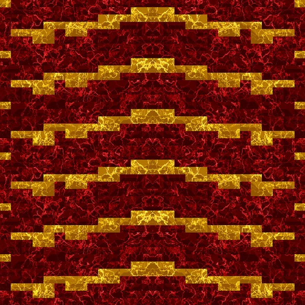Абстрактный бесшовный красный и золотой рисунок мраморной плитки с резьбой структуры — стоковое фото