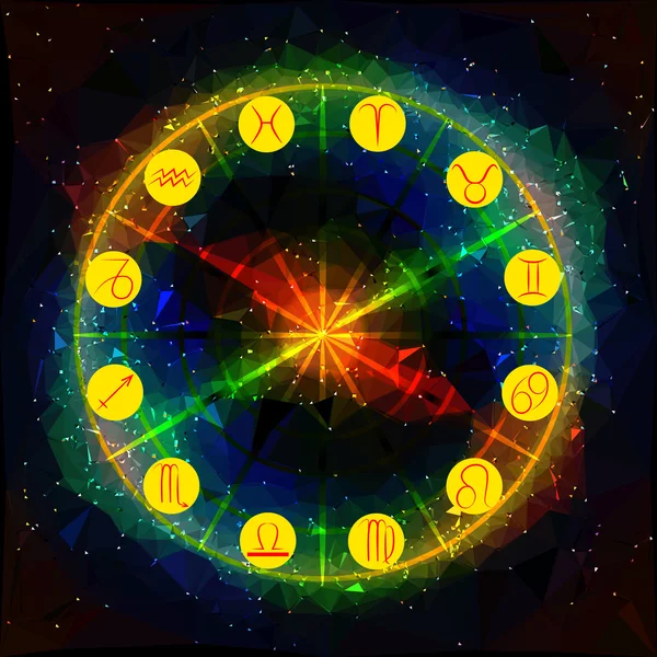 Zodyak gezegen sembolleri ile arka plan