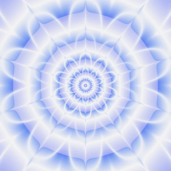 Abstrakt blå och vita vintern bakgrund av koncentriska cirklar som liknar stiliserad blomma — Stockfoto