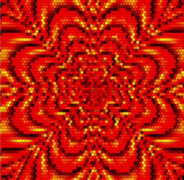 추상적인 조명 빨강, 금 및 검정 패턴 양식에 일치 시키는 꽃을 닮은 — 스톡 벡터
