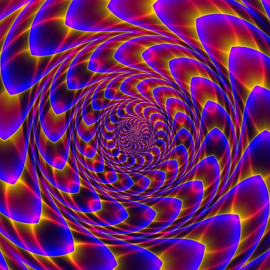 Konsantrik taraklı parlayan şekiller hareket yanılsaması oluşturma iç içe geçmiş bir arka plan