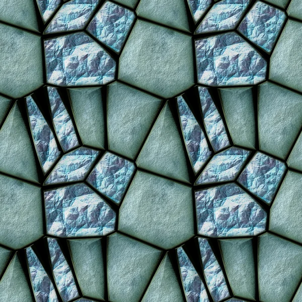 闪闪发光的晶体似海蓝宝石无缝抽象浮雕图案 — 图库照片