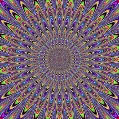 Soyut döndürme ve tavus kuşu tüyü andıran arka plan titreşimli