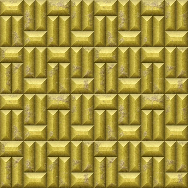 Soyut sorunsuz Rölyef mozaik desen altın çizilmiş eğimli dikdörtgenler