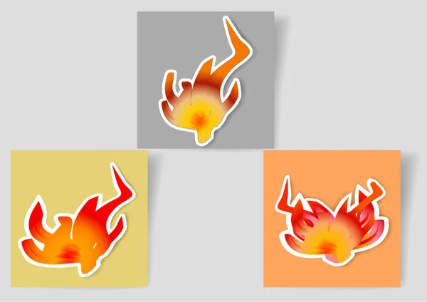 Papierbanner mit Flammensymbolen für Webdesign und Infografik — Stockvektor