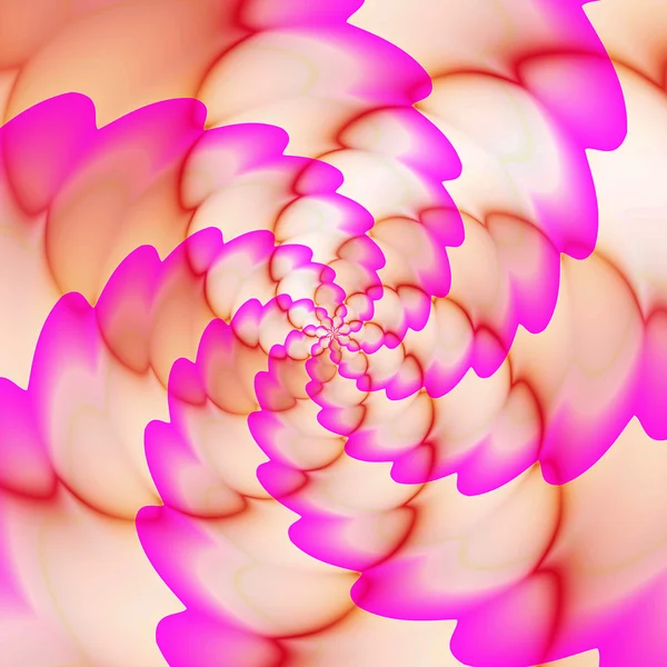 Абстрактний обертовий фон пухнастих рожевих, червоних і жовтих хвиль, що сходяться в одну точку — стокове фото