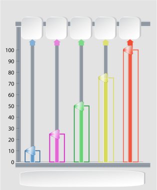 Kaydırıcıları, kağıt afiş, grafik ve okları Infographics şablonu