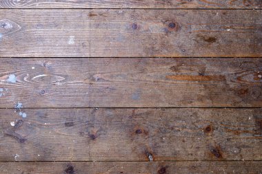 Çizikli ahşap tahtalar ve tepeden aşağıya doğru ışık saçan kir, bu arka planı homurdanma ve dağınık arkaplan için kullanın, ya da kaplama olarak