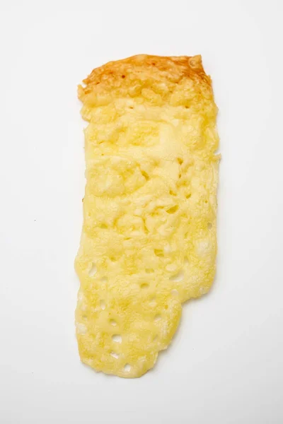 Singolo Cracker Formaggio Isolato Sfondo Bianco Cibo Fatto Casa Uso — Foto Stock